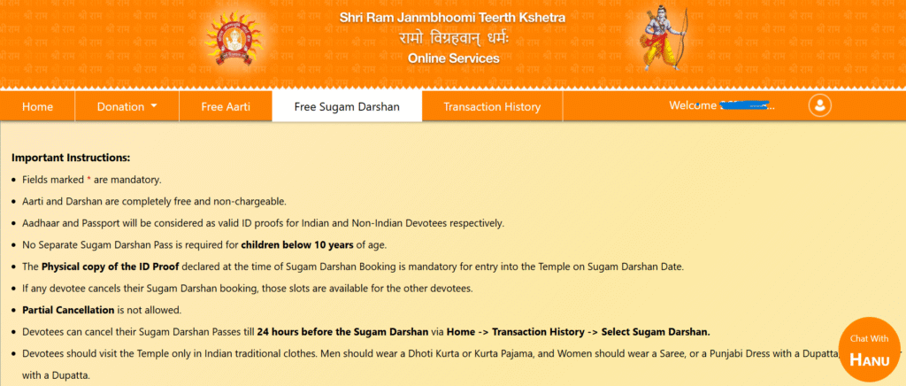 Ayodhya Ram Mandir Darshan Booking